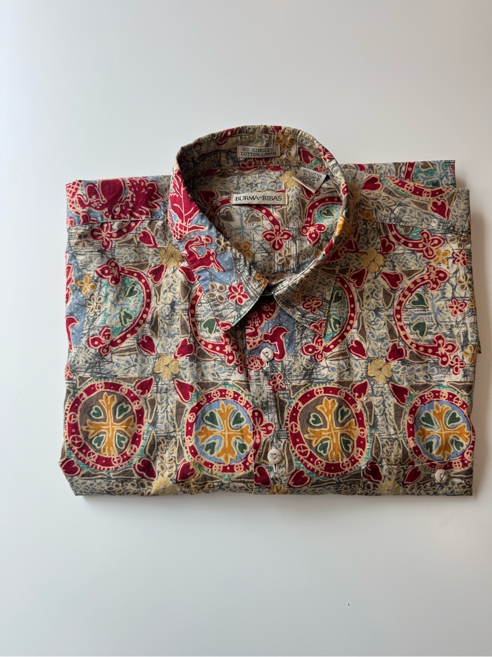 Burma-Bibas 60 Singles Cotton Lawn Hawaiian Aloha Print Button Front Shirt Men’s